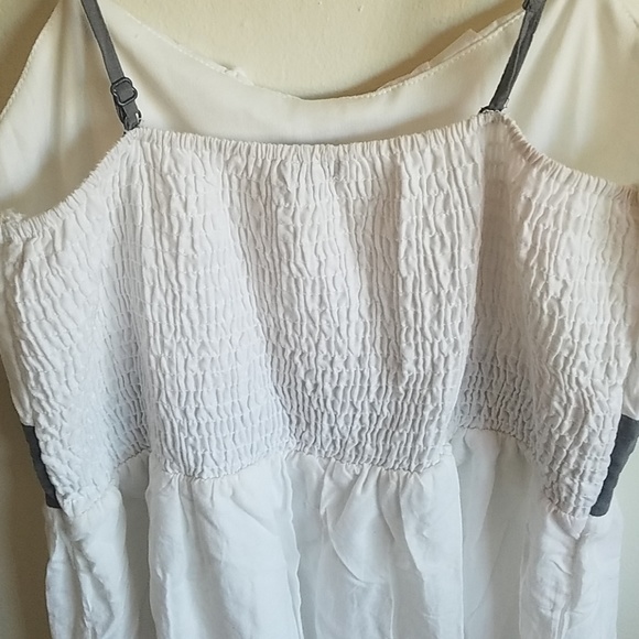 ✅White & Gray Ruffle Dress Sphagetti Straps - Picture 7 of 9